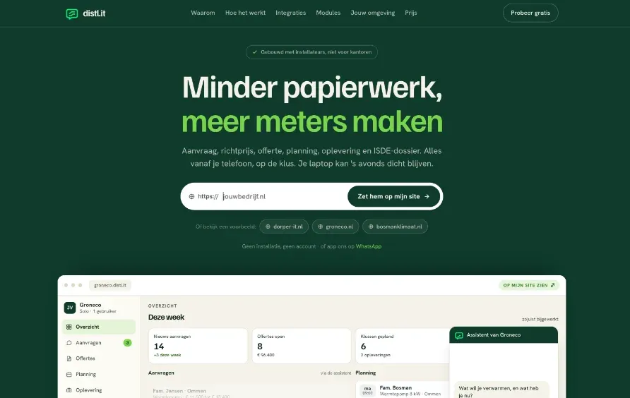 Voorbeeld van gekoppelde systemen in één overzicht
